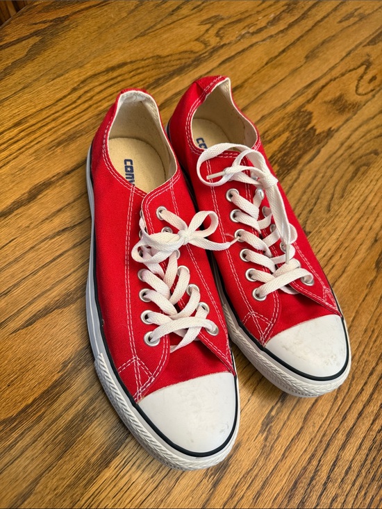 Converse Other - Converse Red Low-Top Canvas Sneakers
